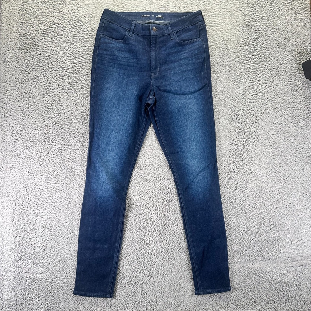 Old Navy Wow Jeans Womens 12 Blue Cotton Denim Skinny Workwear Faded Stretch